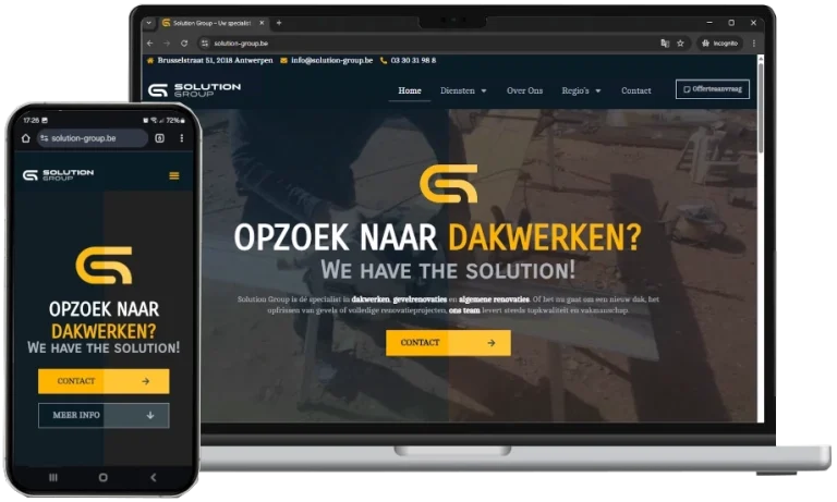 Website ontwerp Solution Group door Swift IT in Hasselt